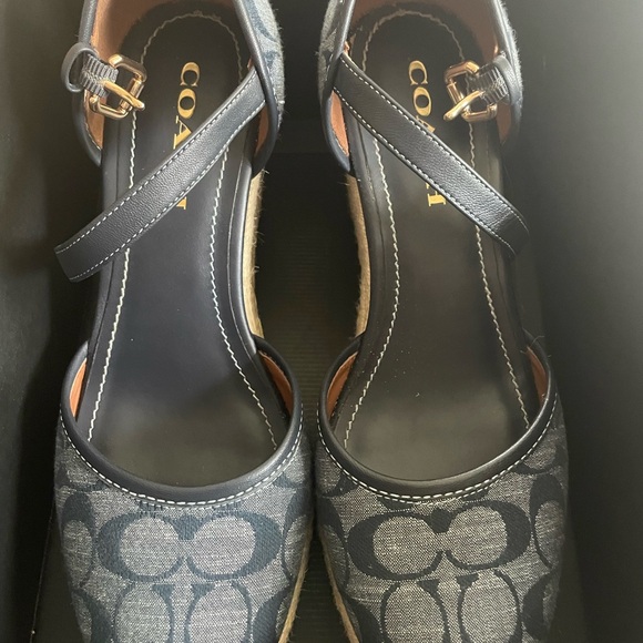 Authentic Coach Denim colored Wedges - Picture 1 of 4